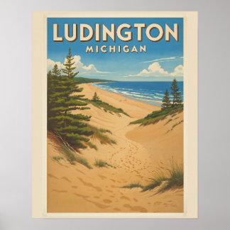 Poster Vintage Ludington Michigan