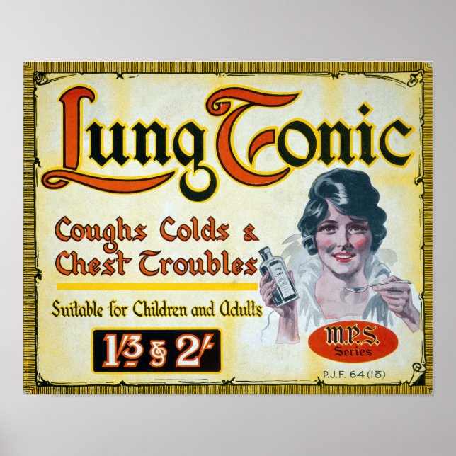 Poster Vintage Lung Tonic Medical Drug Advertiment (Frente)