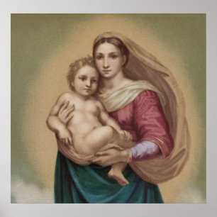 Poster Vintage Madonna E Child