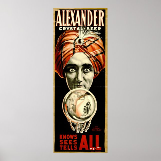 Pôster Vintage Magicians Playbill 1910 (Frente)