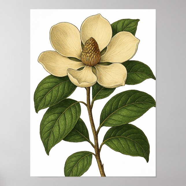 Poster Vintage Magnolia (Frente)