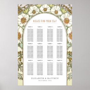 Poster Vintage Magnolia Seating Chart