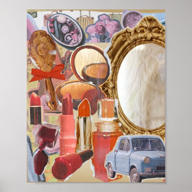 Poster Vintage Makeup Collage (Frente)
