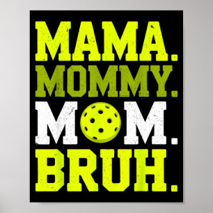 Poster Vintage Mamãe Mamãe Mãe Bruh Pickleball Dia das Mã