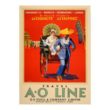 Vintage Manila Hong Kong Japão Viagem da Austrália