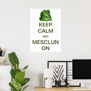 Poster Vintage mantenha a calma e o Mesclun ligados