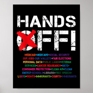 Poster Vintage Mãos Protestando Meu Médico De Segurança S