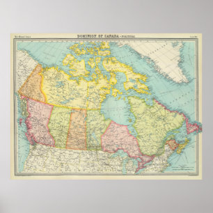 Poster Vintage Map of Canada (1922)