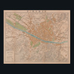 Poster Vintage Map of Florence Italy (1910)<br><div class="desc">This is a vintage map of Florence Italy originally produced in 1910.</div>