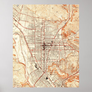 Pôster Vintage Map of Glendale California (1928)
