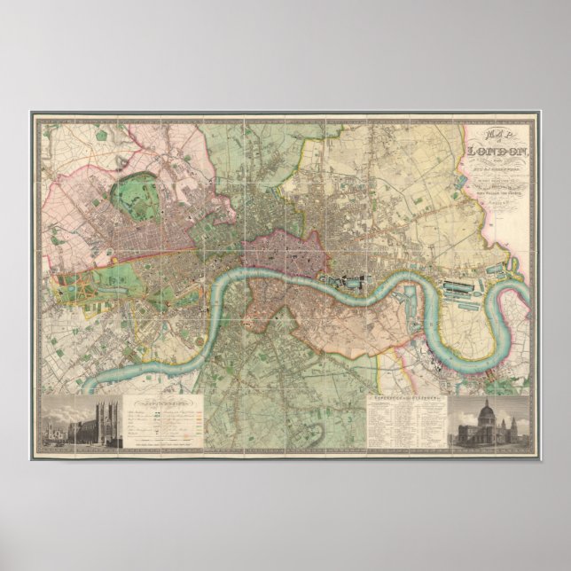 Poster Vintage Map of London (Frente)
