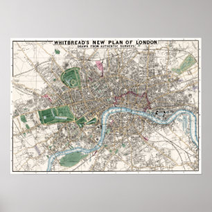Poster Vintage Map of London Inglaterra