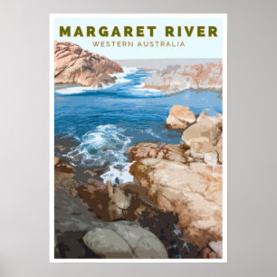 Poster vintage - Margaret River, Austrália Ociden