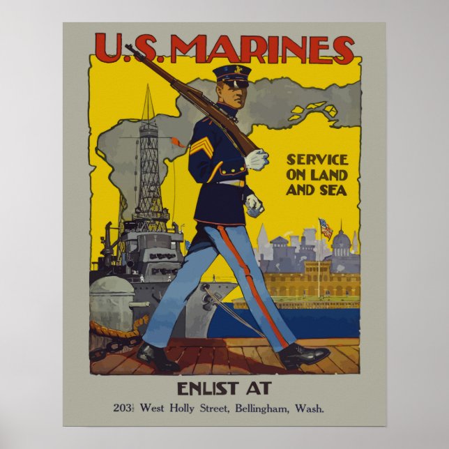 Poster Vintage Marine Recruitment (Frente)