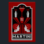 Pôster Vintage Martini Art Deco<br><div class="desc">Vintage Martini Art Deco. © Copyright HGIFY | Apenas Lojas HGI. Todos os Direitos Reservados. Arte Profissional Original. Excelente como decor de parede, decor de bar ou como presente.</div>