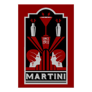 Pôster Vintage Martini Art Deco