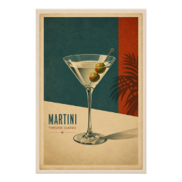 Pôster Vintage Martini Cocktail Retro Mid-Century Modern
