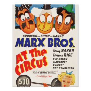 Pôster Vintage Marx Bros. Na Poster Do Circo