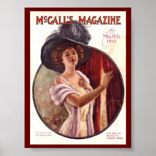 Poster Vintage McCalls compartimento março de 1911