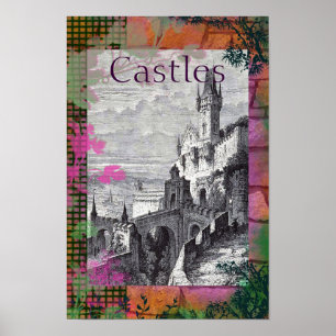 Poster Vintage Medieval Castle