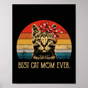 Poster Vintage Melhor Gato Mãe De Dia de as mães Divertid