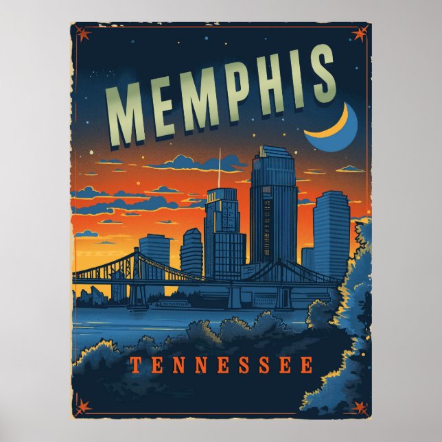 Poster Vintage Memphis, Tennessee (Frente)