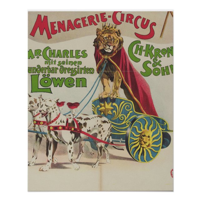 Pôster Vintage Menagerie Circus Poster (Frente)