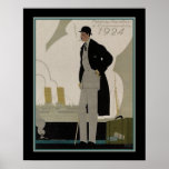 Poster Vintage Men's Fashion/Viagem Art Deco<br><div class="desc">1924,  Art Deco,  Viajantes de Discernimento. Poster de moda masculina. 16x20 mostrado aqui. Outras opções disponíveis.</div>