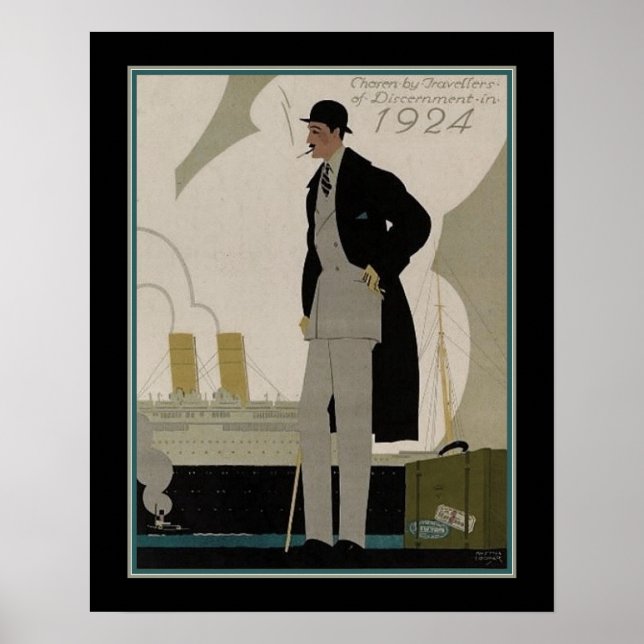 Poster Vintage Men's Fashion/Viagem Art Deco (Frente)