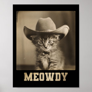 Poster Vintage Meowdy Cat