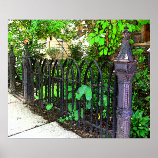 Pôster Vintage Metal Garden Fence