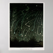 Vintage Meteor Shower Illustration