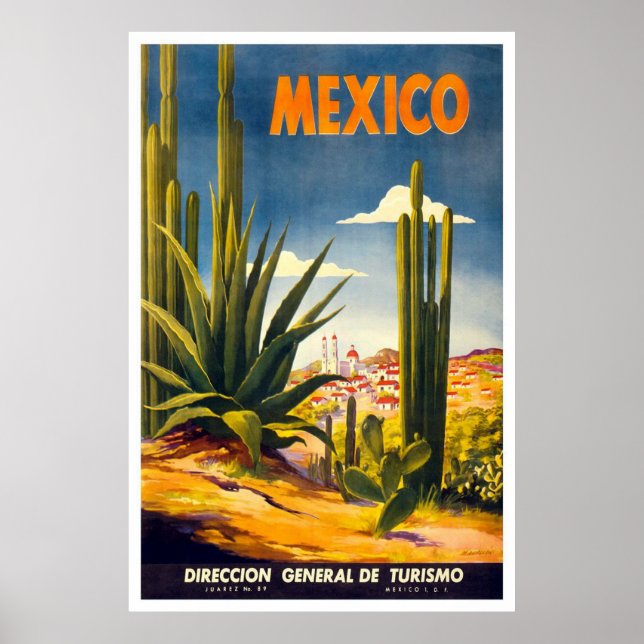 Pôster Vintage Mexico Viagem Advertisement (Frente)