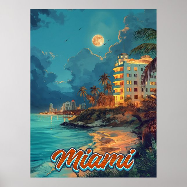 Poster Vintage Miami (Frente)