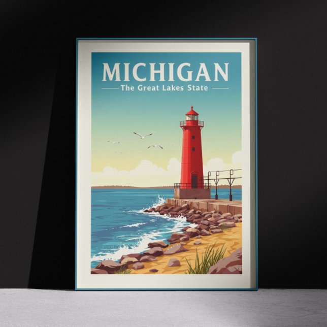Poster Vintage Michigan (Criador carregado)
