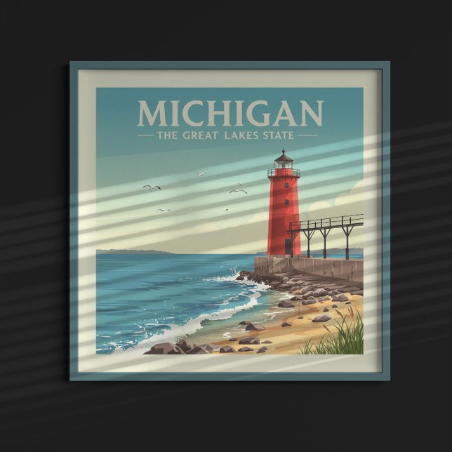 Poster Vintage Michigan (Criador carregado)