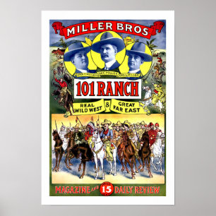 Poster Vintage Miller Bros. Mostra ocidental selvagem de