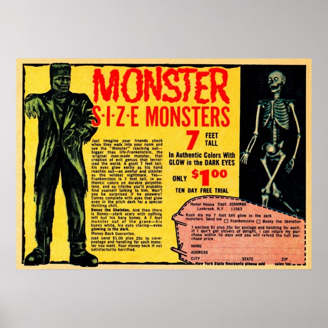 Poster Vintage Monsters Advertisement Art (Frente)