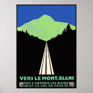 Pôster Vintage Mont Blanc Viagem ad
