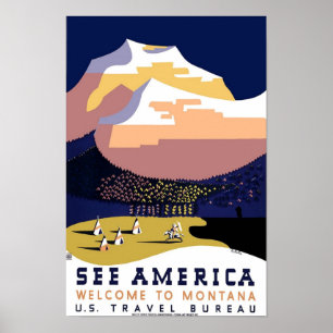 Poster vintage Montana Viagem