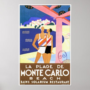 Pôster Vintage Monte - praia de Carlo