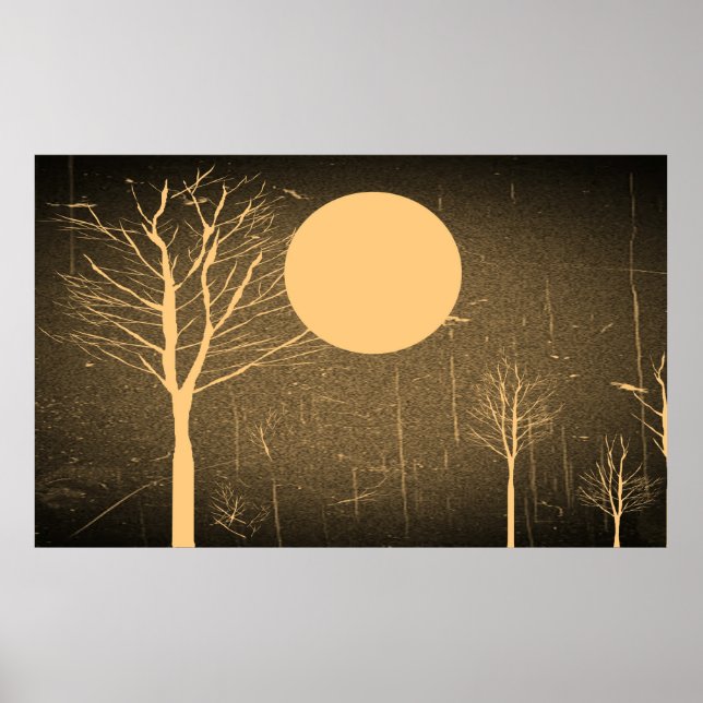 Poster Vintage Moon Night (Frente)