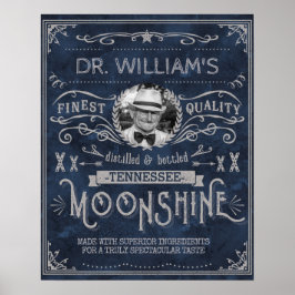 Pôster Vintage Moonshine Hillbilly Medicine Custom Blue