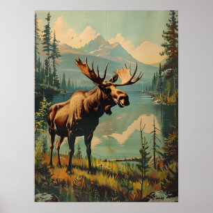 Poster Vintage Moose