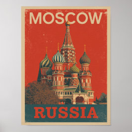 Poster Vintage Moscou Viagem