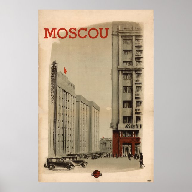 Poster Vintage Moscou Viagem (Frente)
