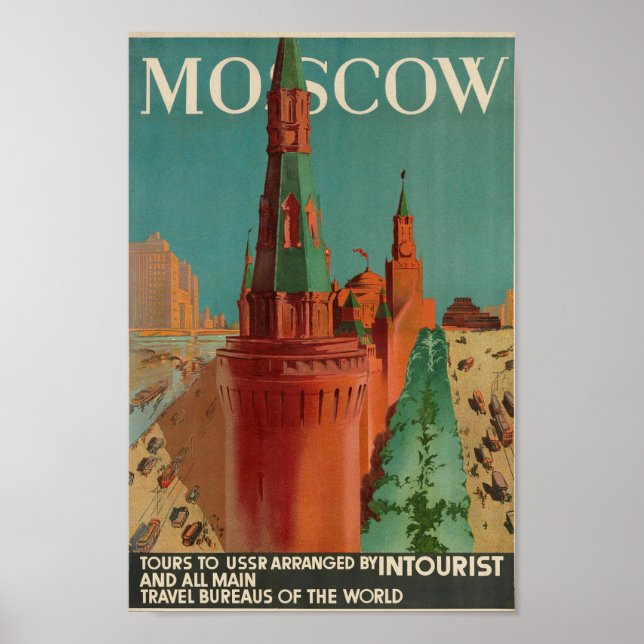 Poster Vintage Moscou Viagem (Frente)