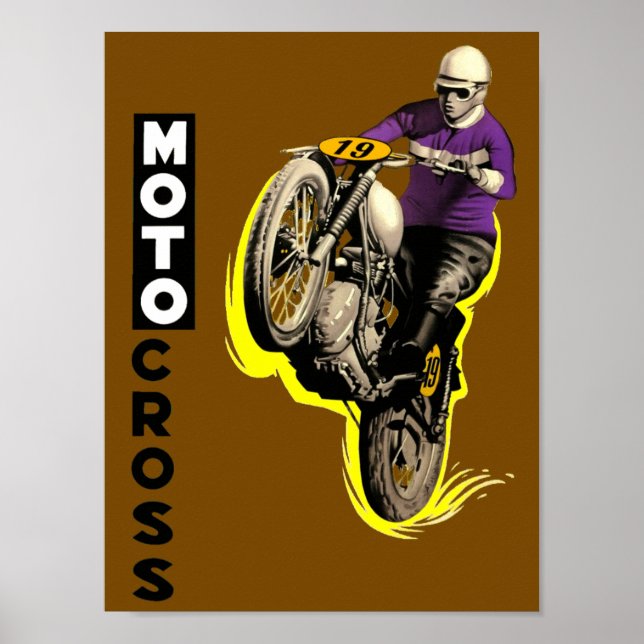 Poster Vintage Motocross (Frente)