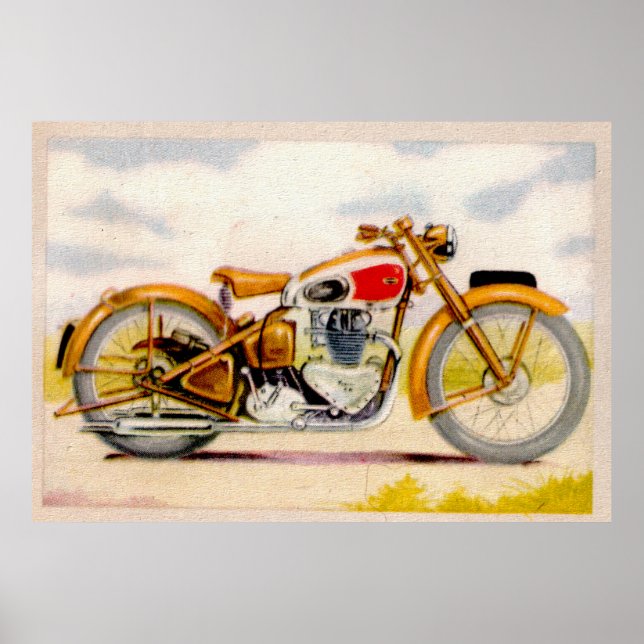 Poster Vintage Motorcycle Print (Frente)