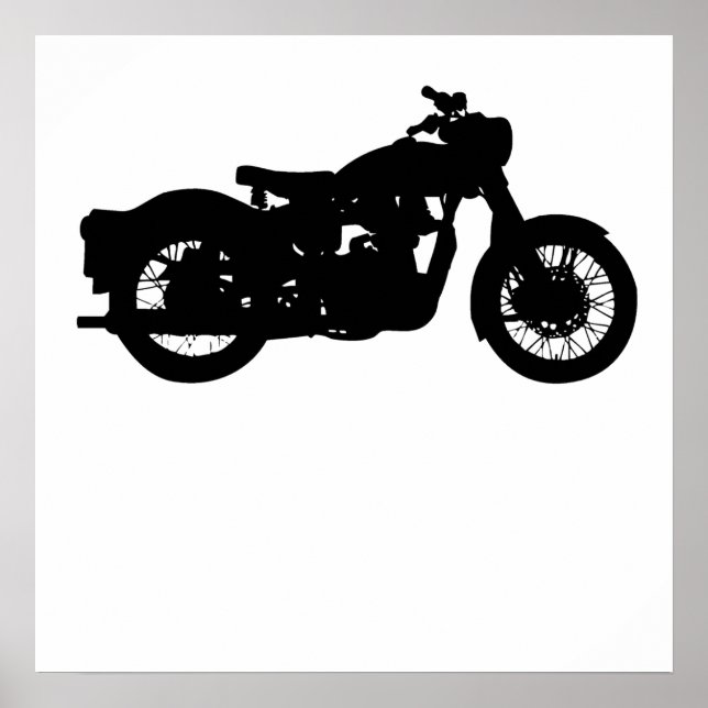 Poster Vintage Motorcycle Silhouette (Frente)